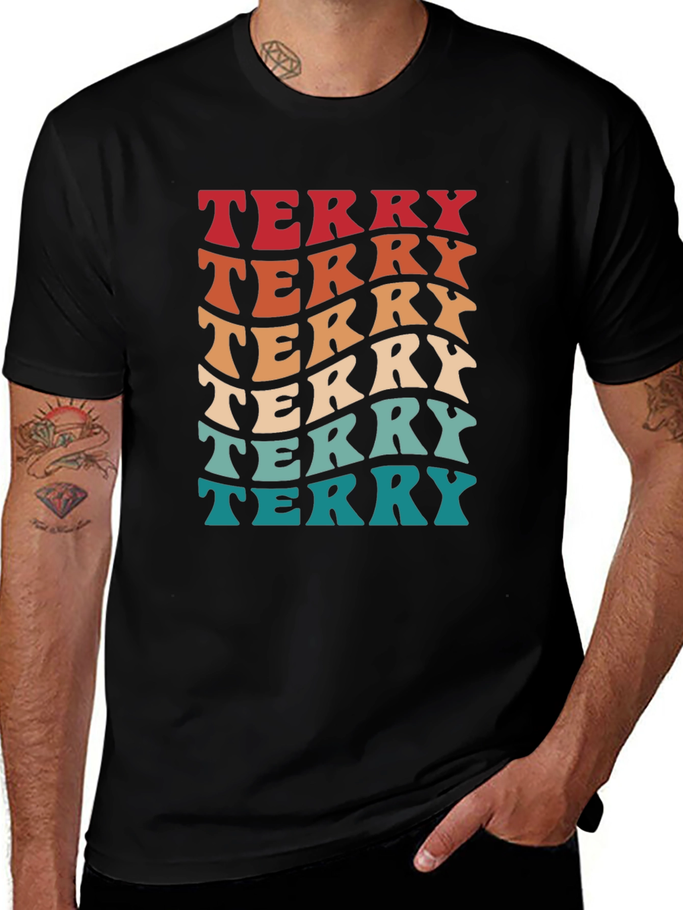Retro Terry T-Shirt - Groovy Name Tee