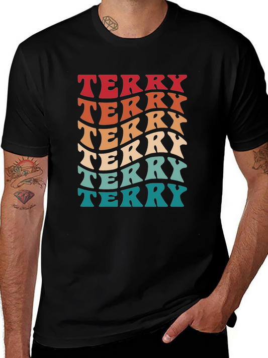 Retro Terry T-Shirt - Groovy Name Tee