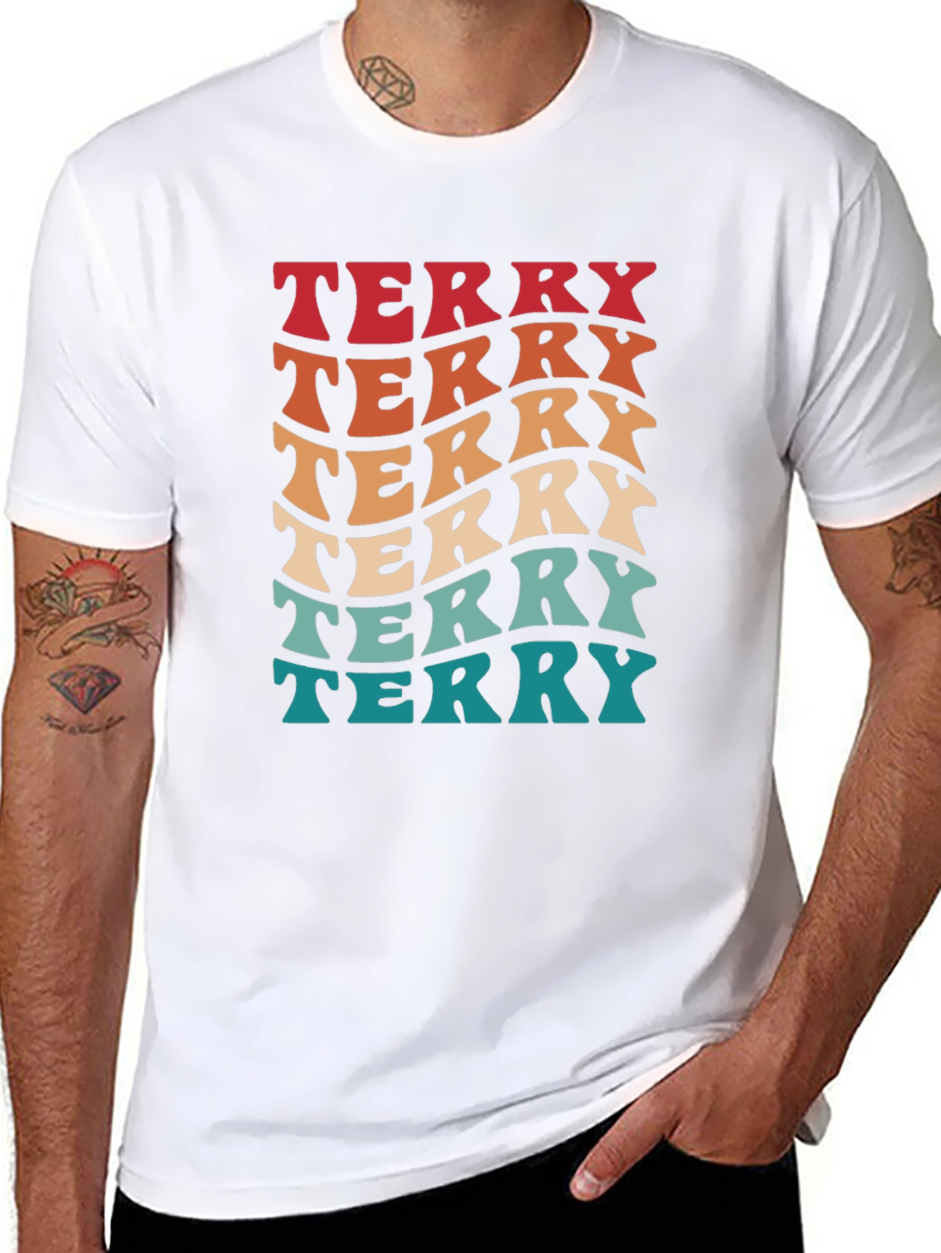 Retro Terry T-Shirt - Groovy Name Tee