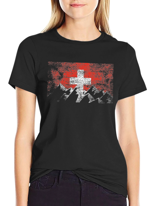 Swiss Flag Mountain Graphic Tee
