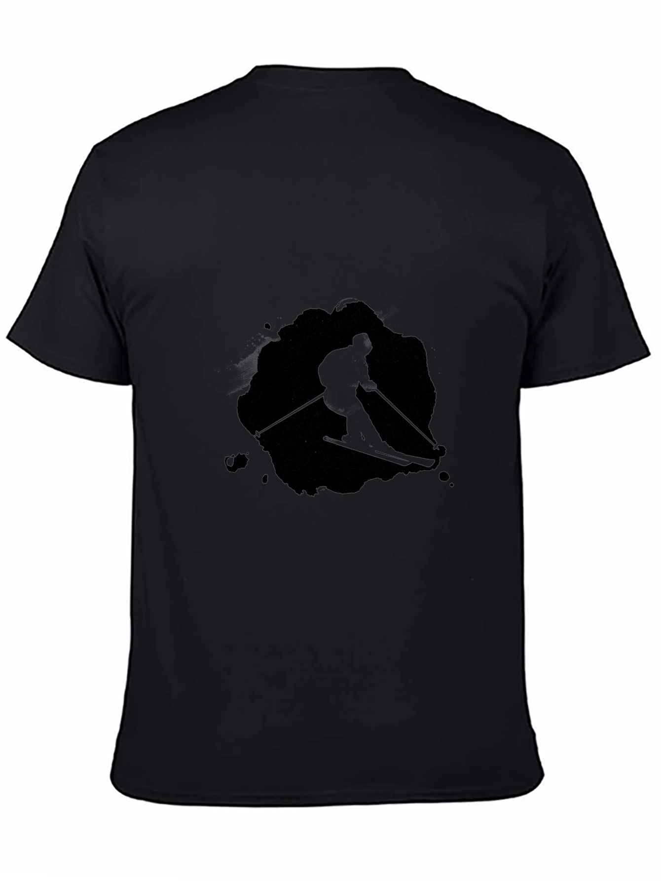 Mens Black Ski Silhouette Graphic Tee
