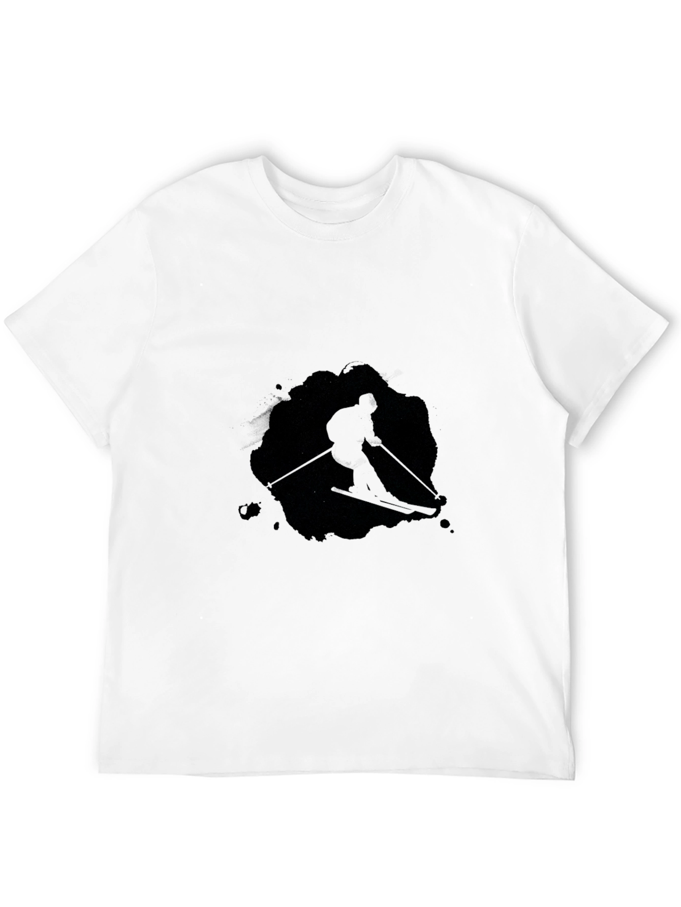 Mens Black Ski Silhouette Graphic Tee