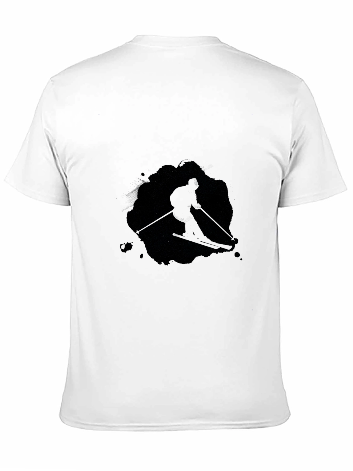 Mens Black Ski Silhouette Graphic Tee