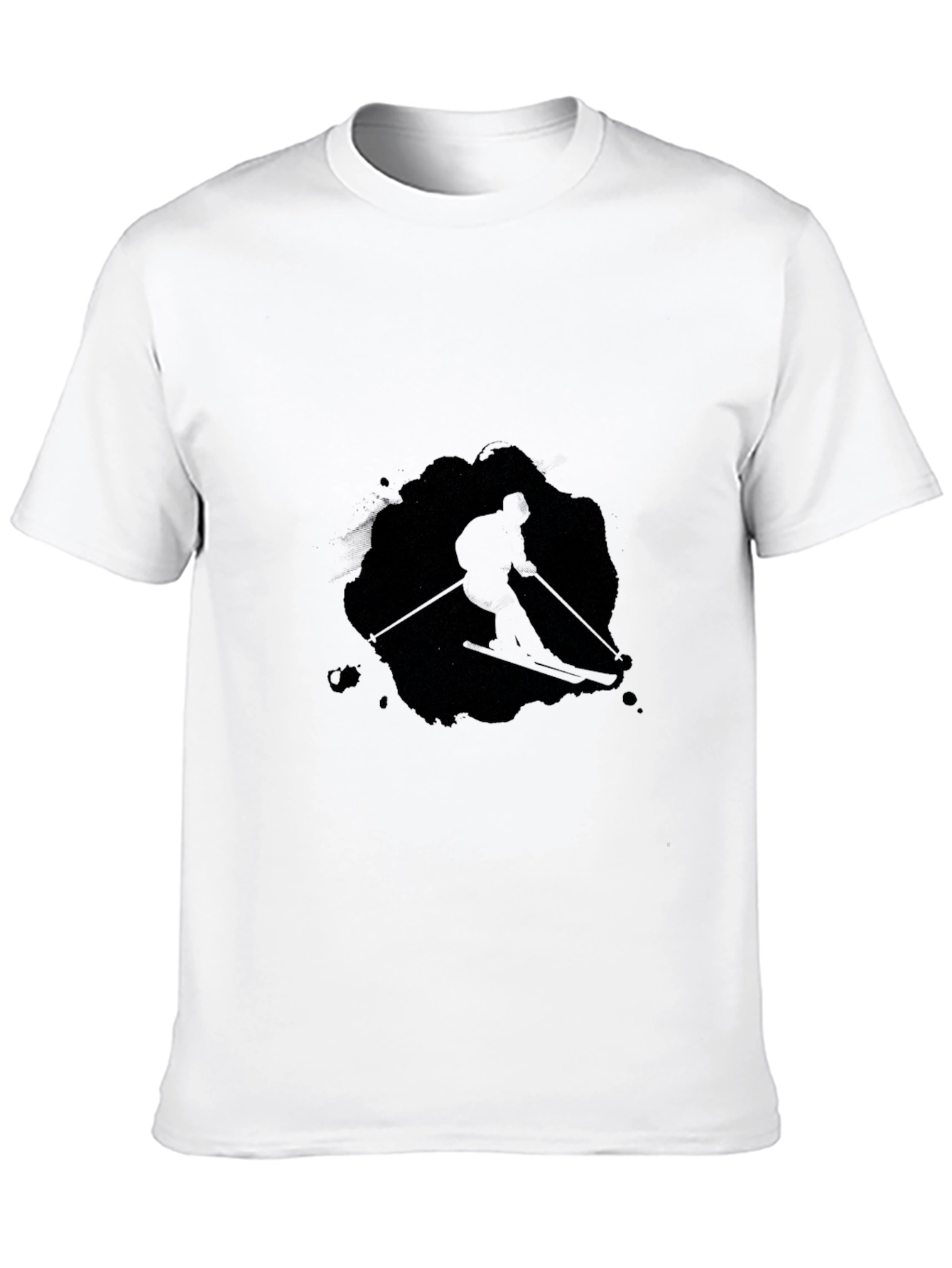 Mens Black Ski Silhouette Graphic Tee