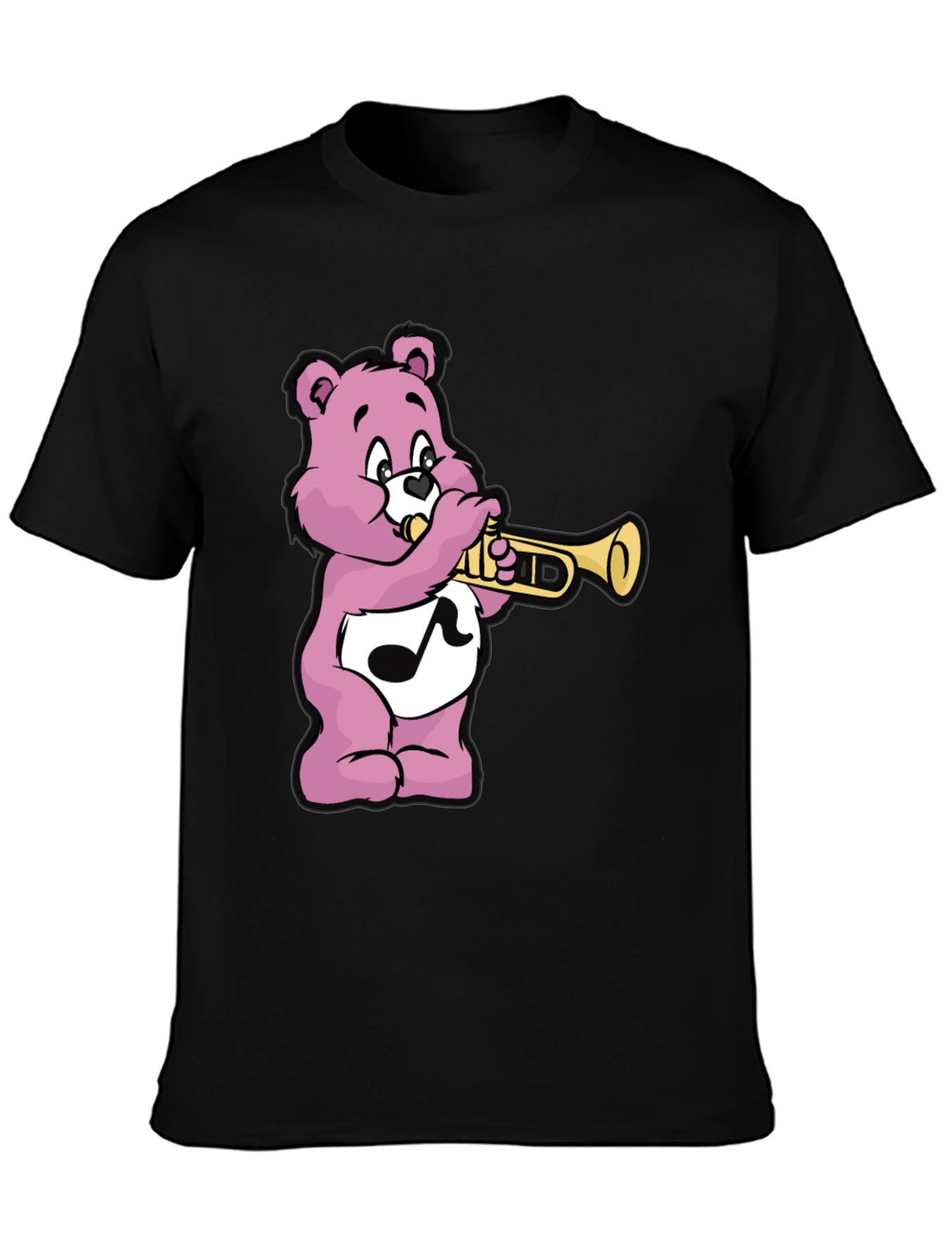 Pink Bear Trumpet Graphic T-Shirt
