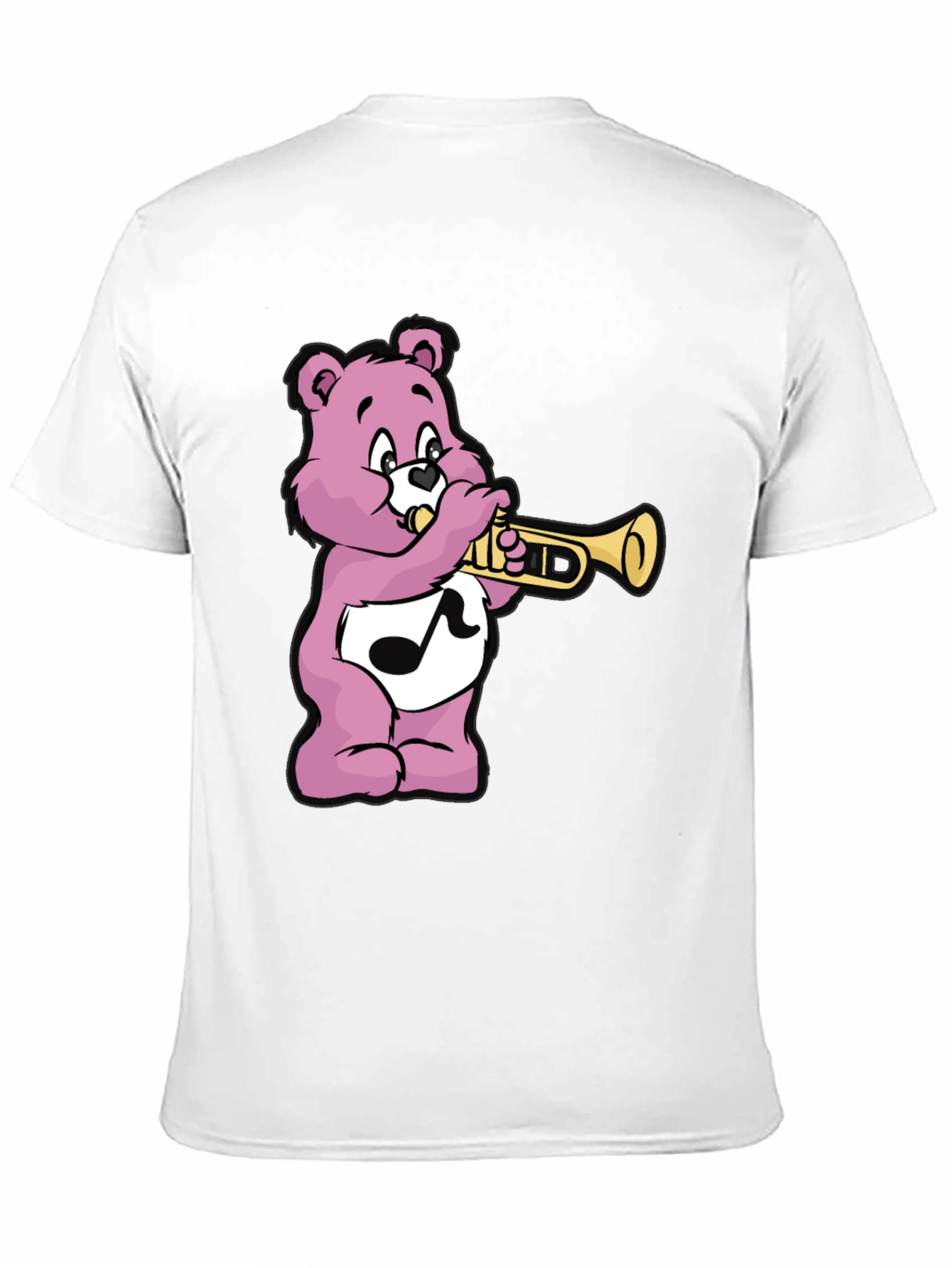 Pink Bear Trumpet Graphic T-Shirt