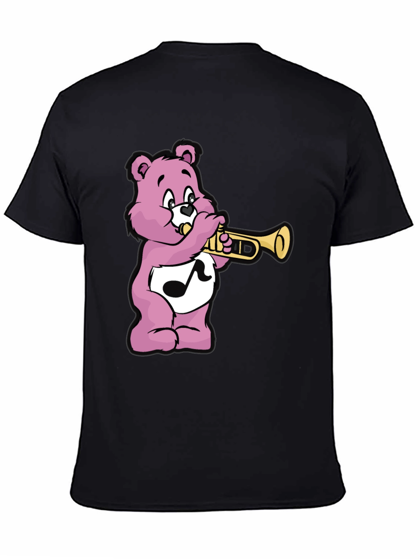 Pink Bear Trumpet Graphic T-Shirt