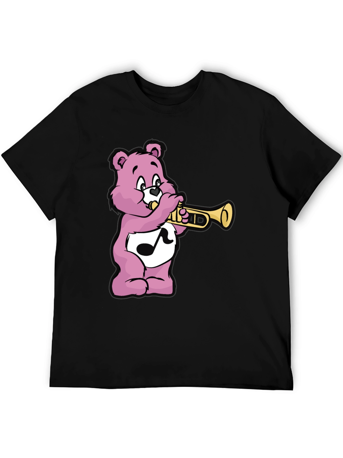 Pink Bear Trumpet Graphic T-Shirt