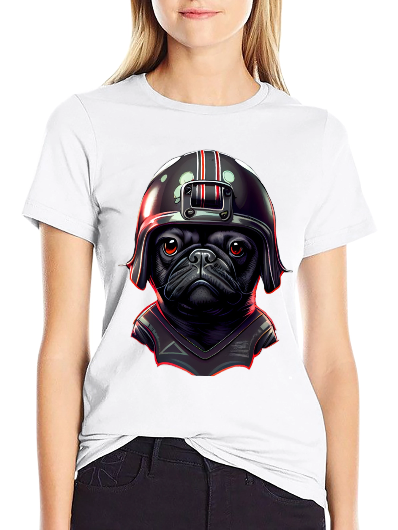 Pug Rider T-Shirt - Cool Dog Design