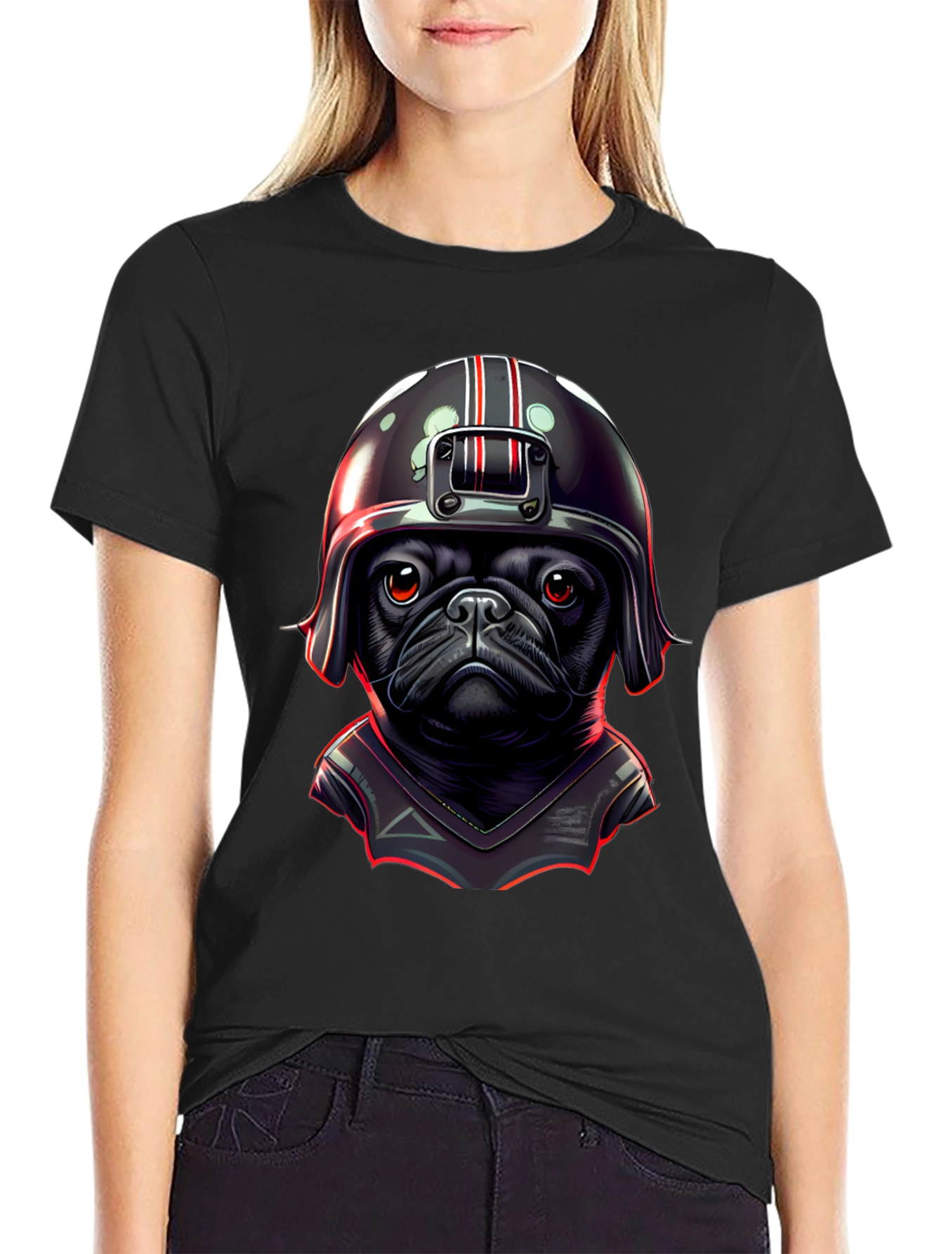 Pug Rider T-Shirt - Cool Dog Design