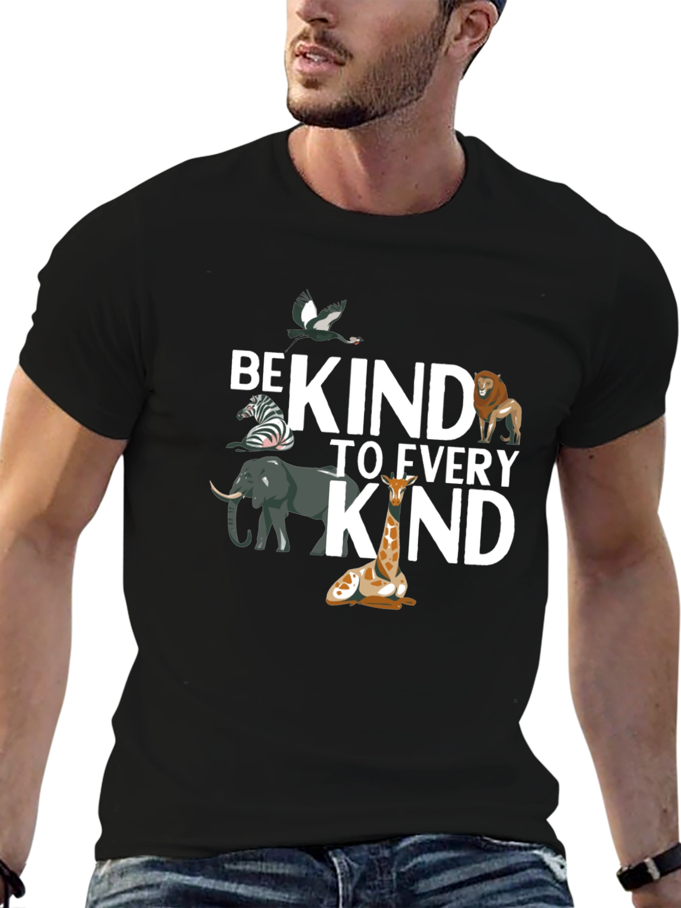 Be Kind To Every Kind Black Graphic Tee