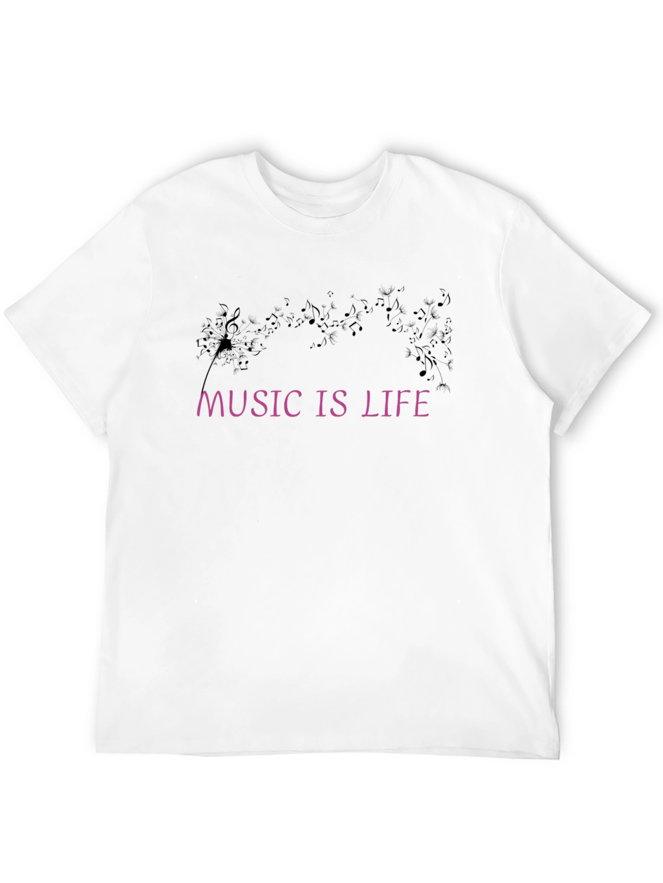 Music Is Life Graphic Black T-Shirt