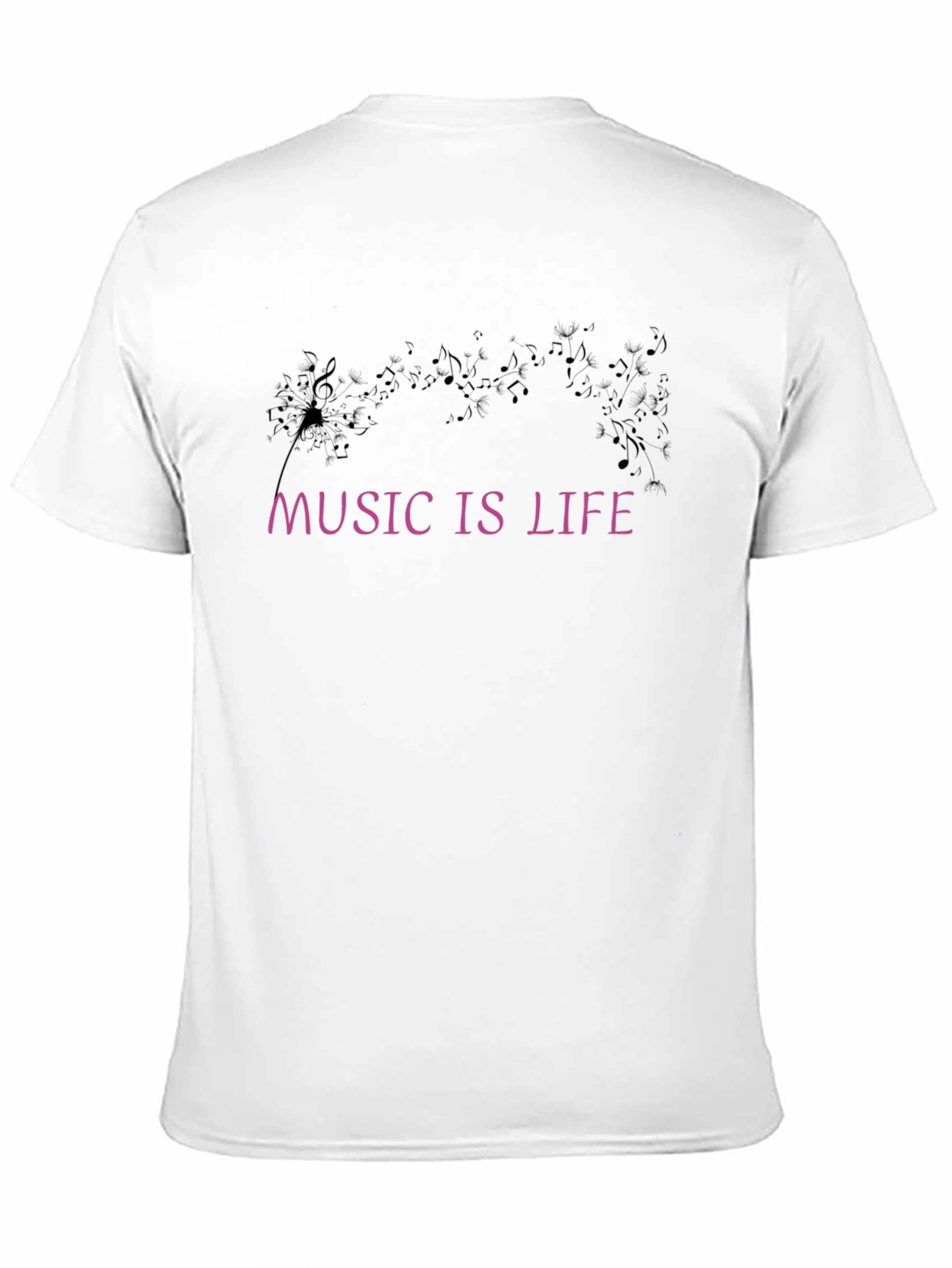 Music Is Life Graphic Black T-Shirt