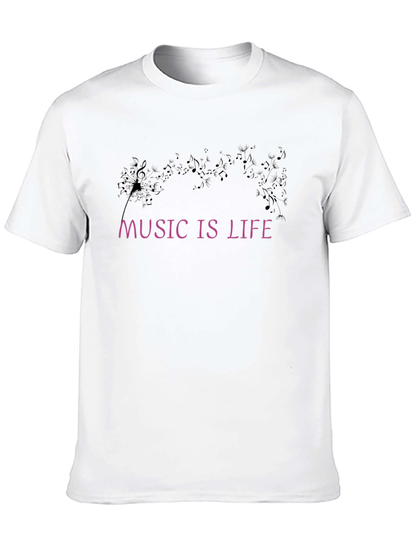 Music Is Life Graphic Black T-Shirt