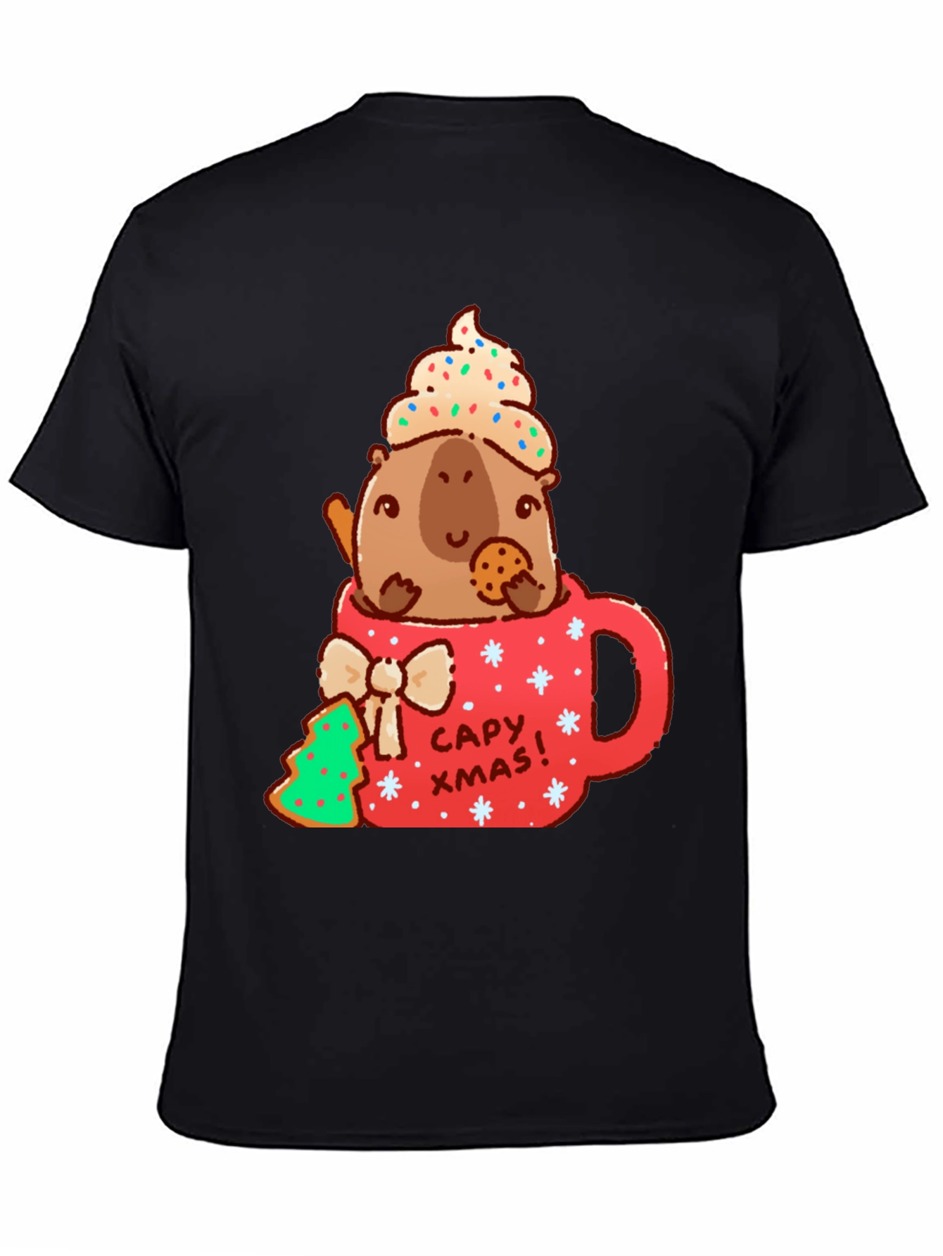 Capybara Christmas Mug T-Shirt - Cute Holiday Tee