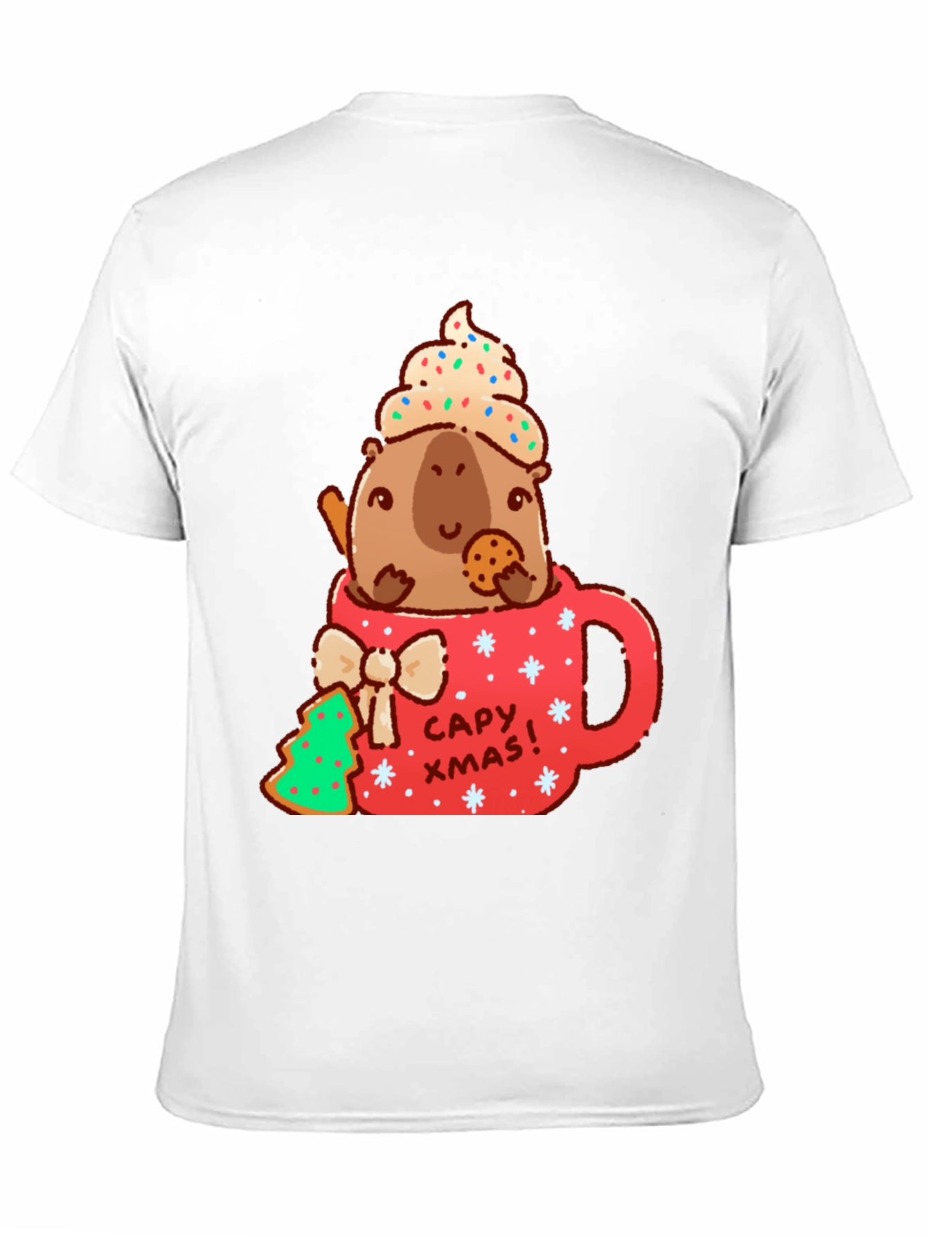 Capybara Christmas Mug T-Shirt - Cute Holiday Tee