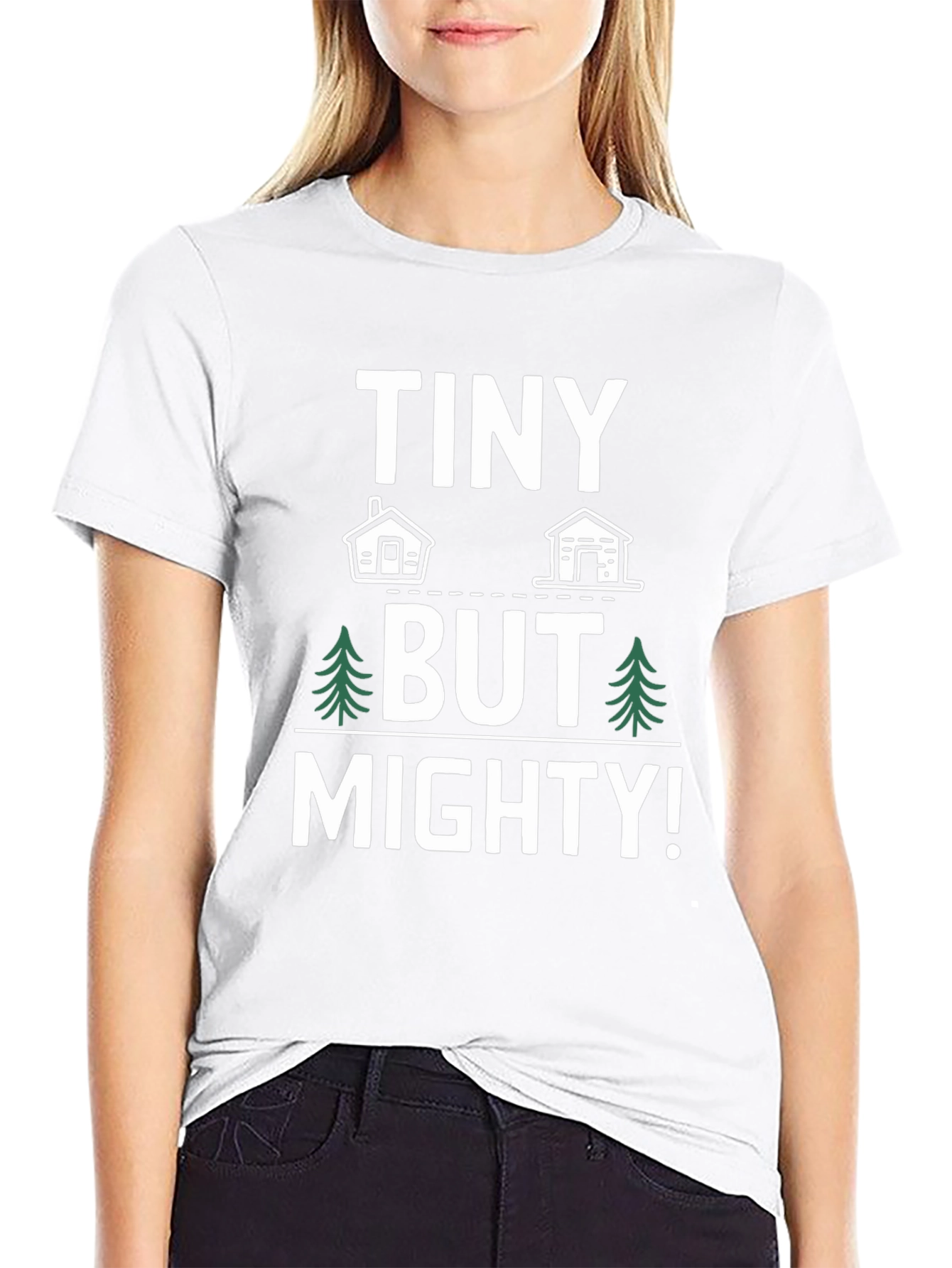 Tiny But Mighty Graphic Tee - Black Cotton