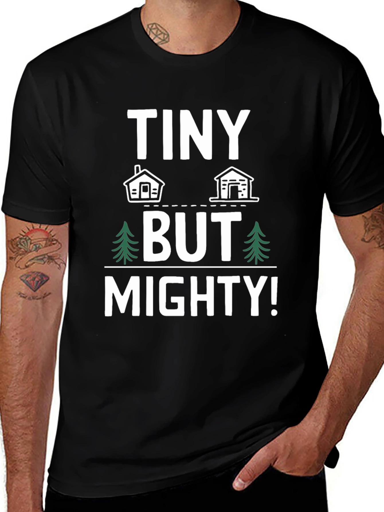 Tiny But Mighty Graphic Tee - Black Cotton