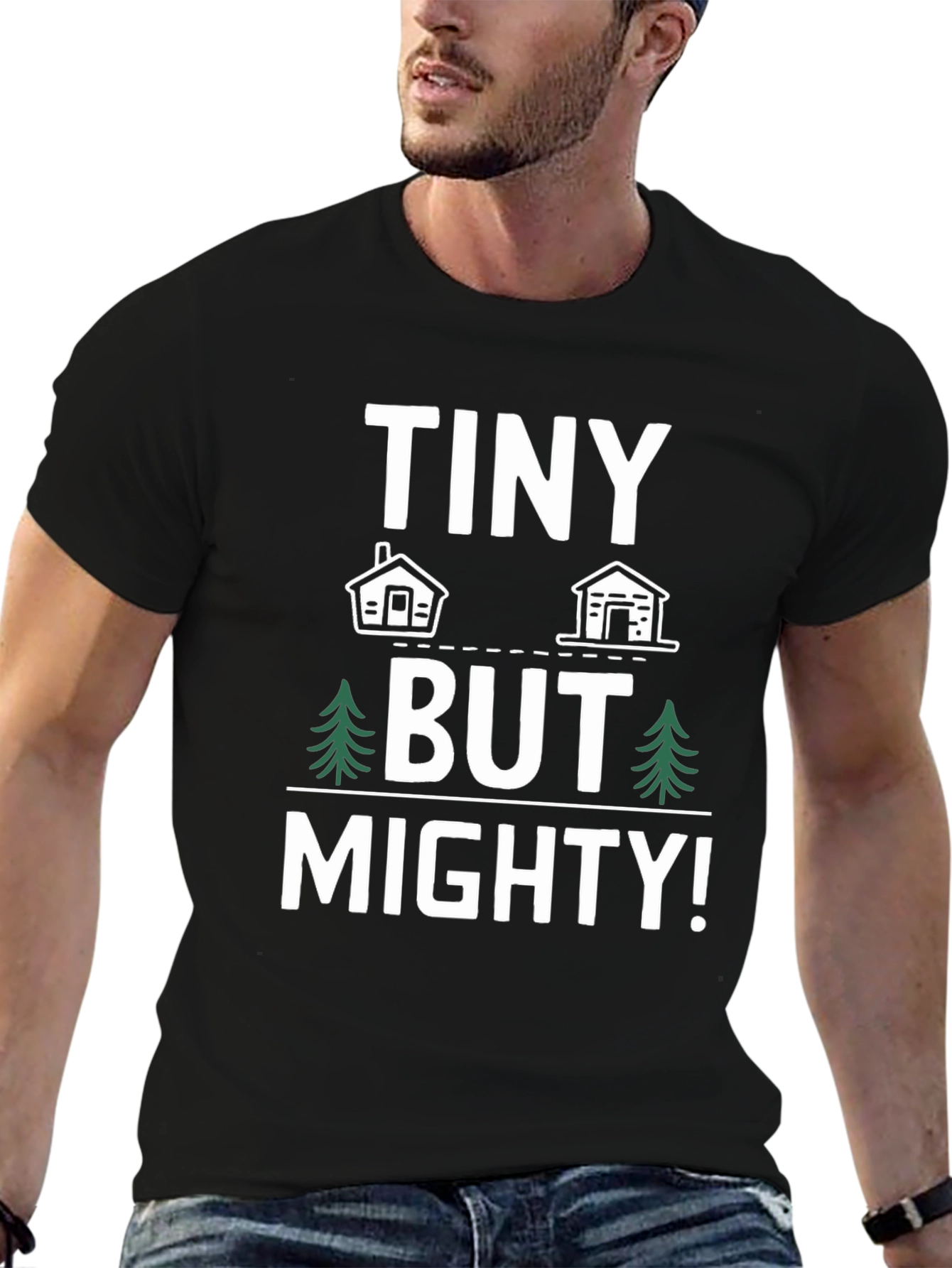 Tiny But Mighty Graphic Tee - Black Cotton