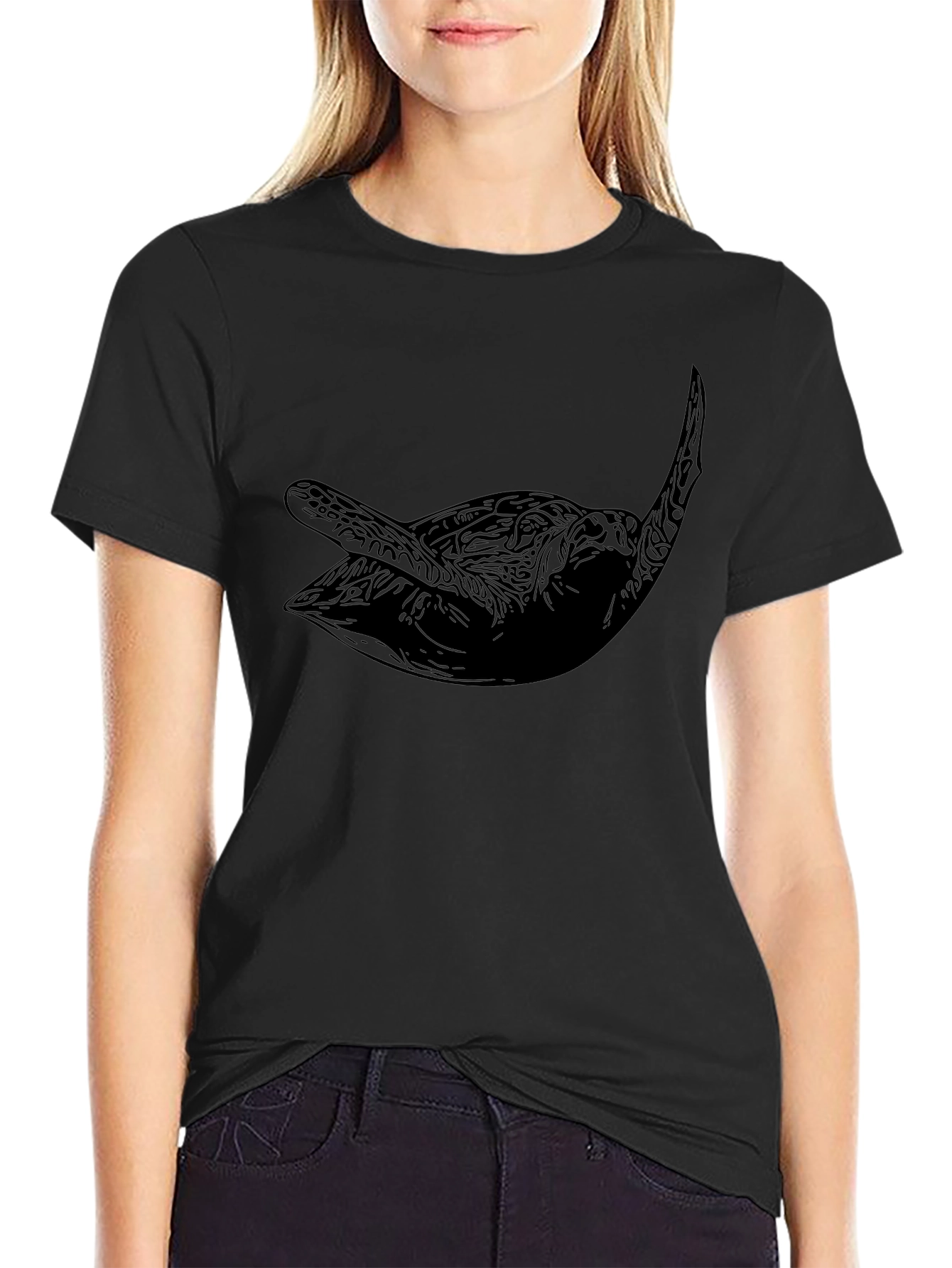 Mens Black Sea Turtle Graphic Tee