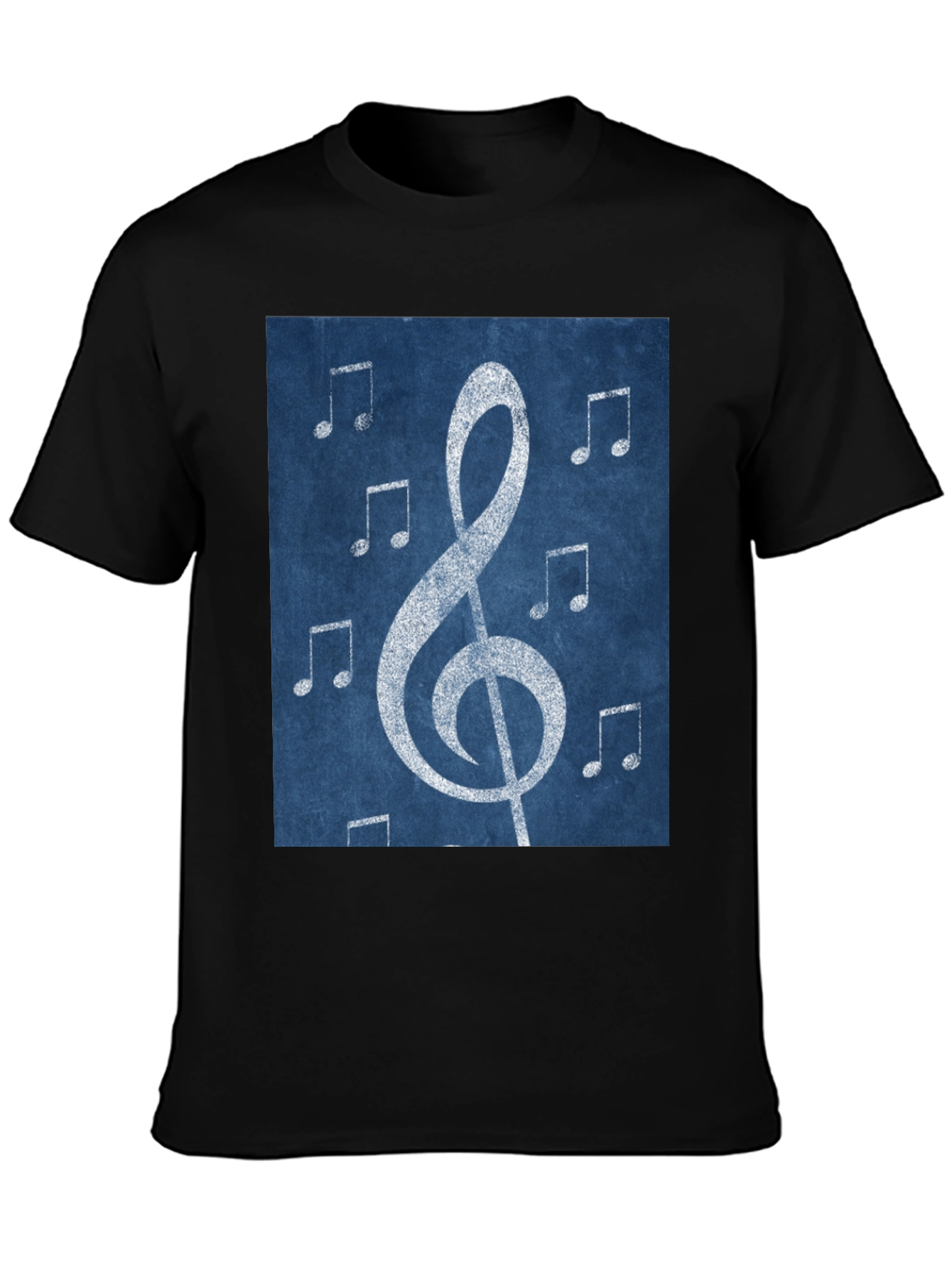 Musical Note Graphic Tee - Black Cotton T-Shirt