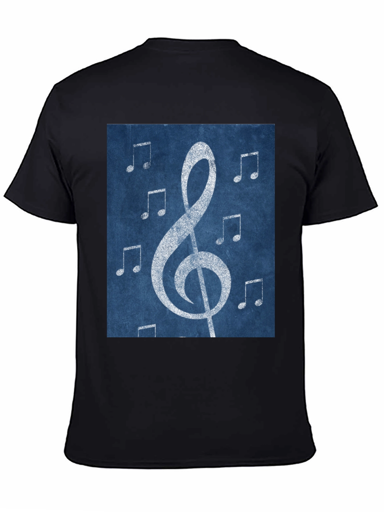 Musical Note Graphic Tee - Black Cotton T-Shirt