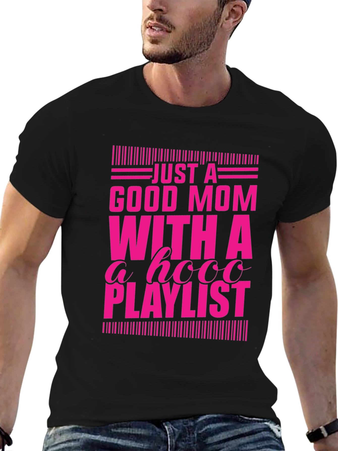 Good Mom with a HOOO Playlist T-Shirt