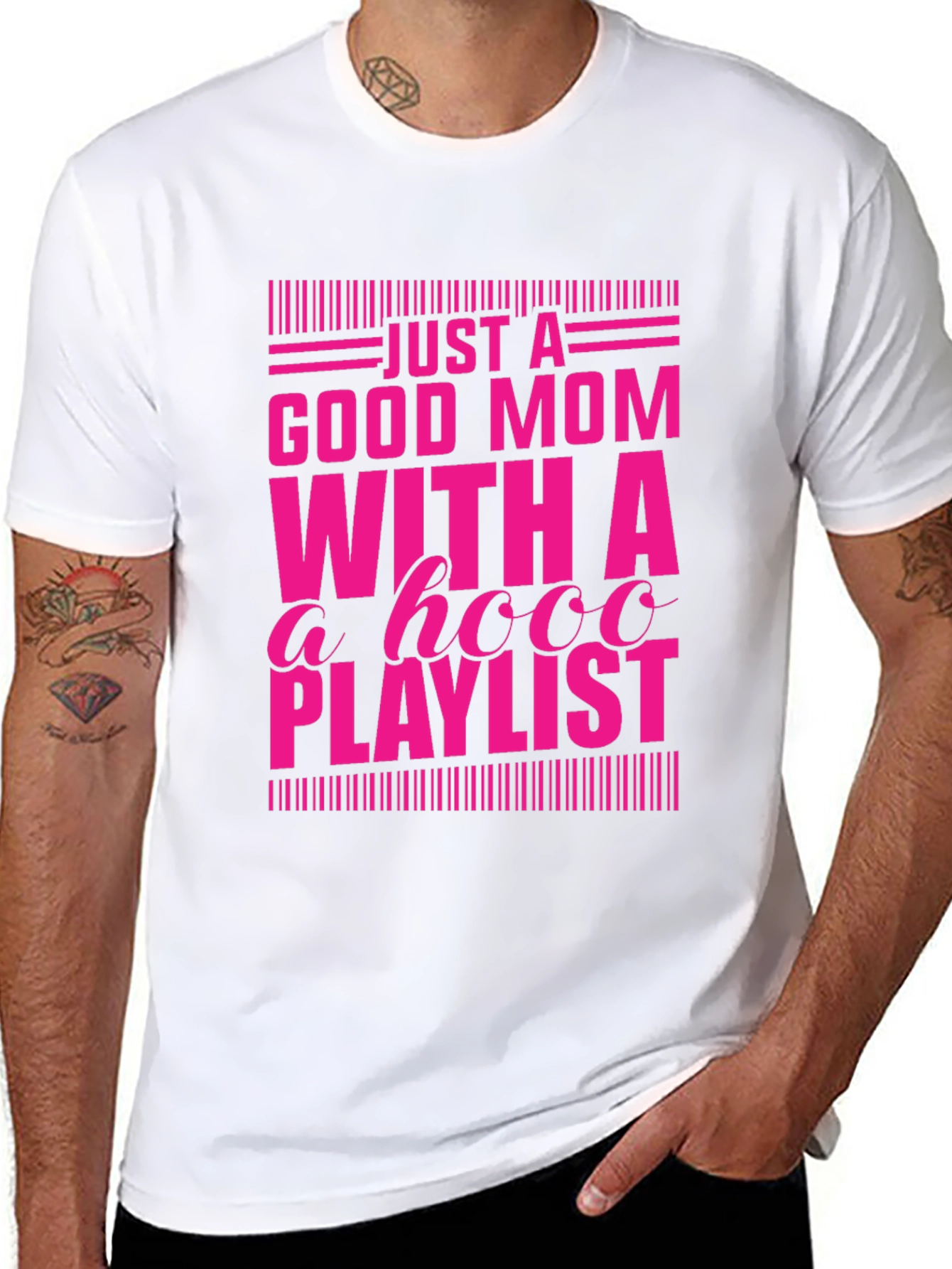 Good Mom with a HOOO Playlist T-Shirt