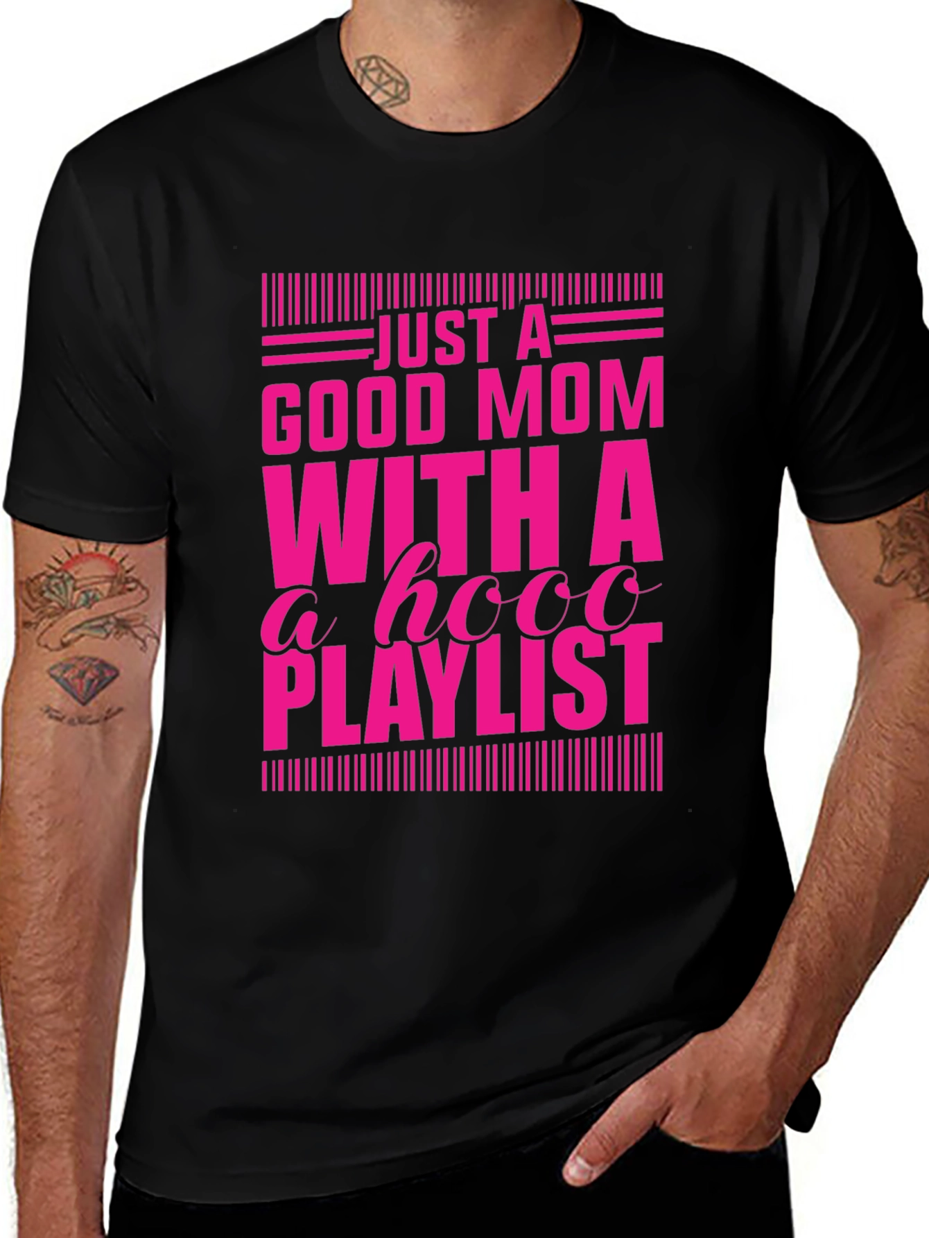 Good Mom with a HOOO Playlist T-Shirt