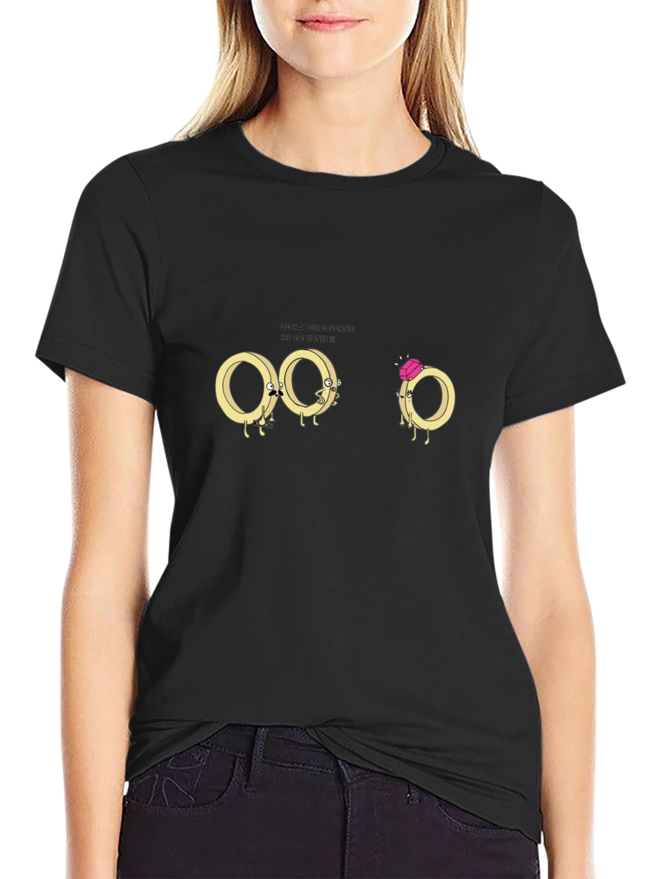Funny Ring Cartoon Graphic T-Shirt