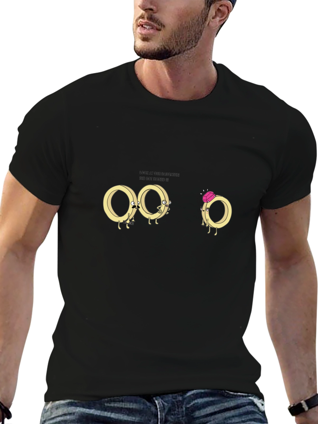 Funny Ring Cartoon Graphic T-Shirt