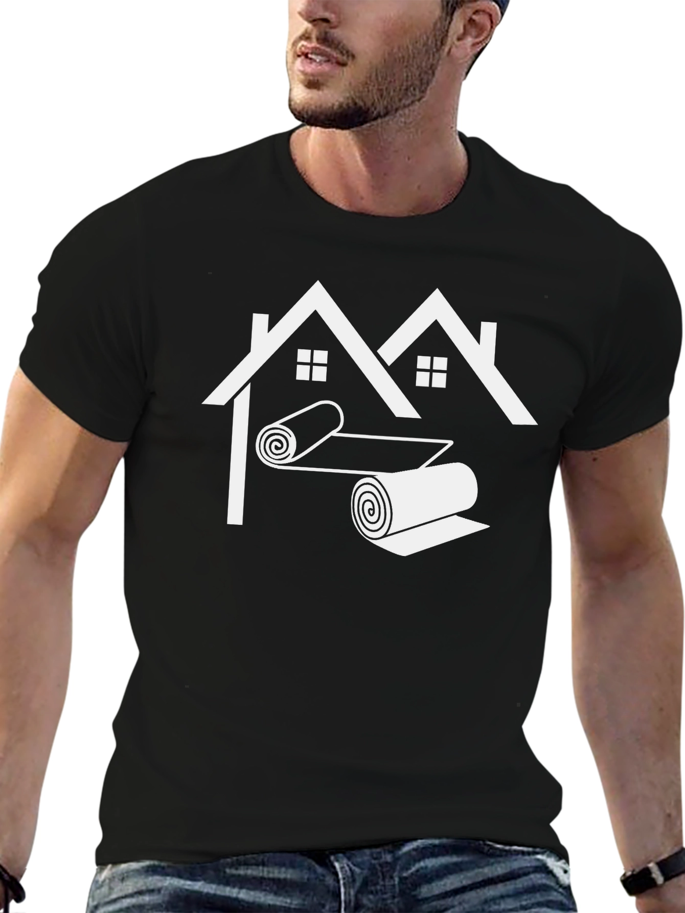 Roofer T-Shirt - Houses & Roofing Graphic Tee