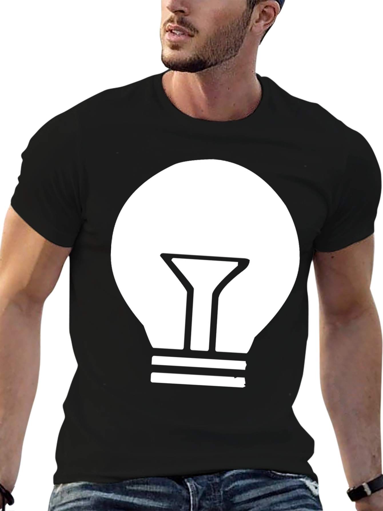 Illuminating Idea T-Shirt - Modern Black Tee