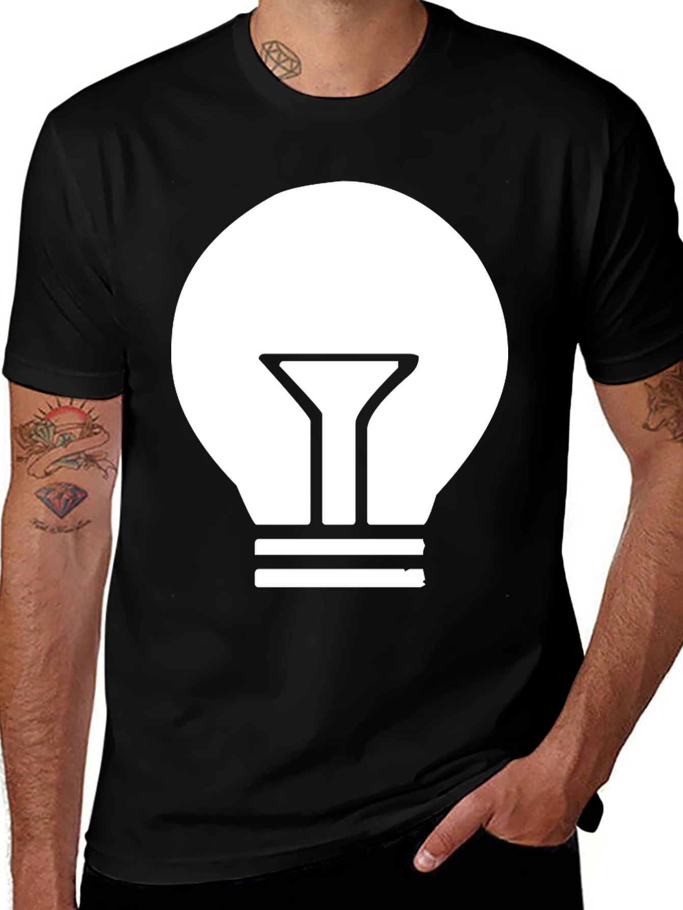 Illuminating Idea T-Shirt - Modern Black Tee