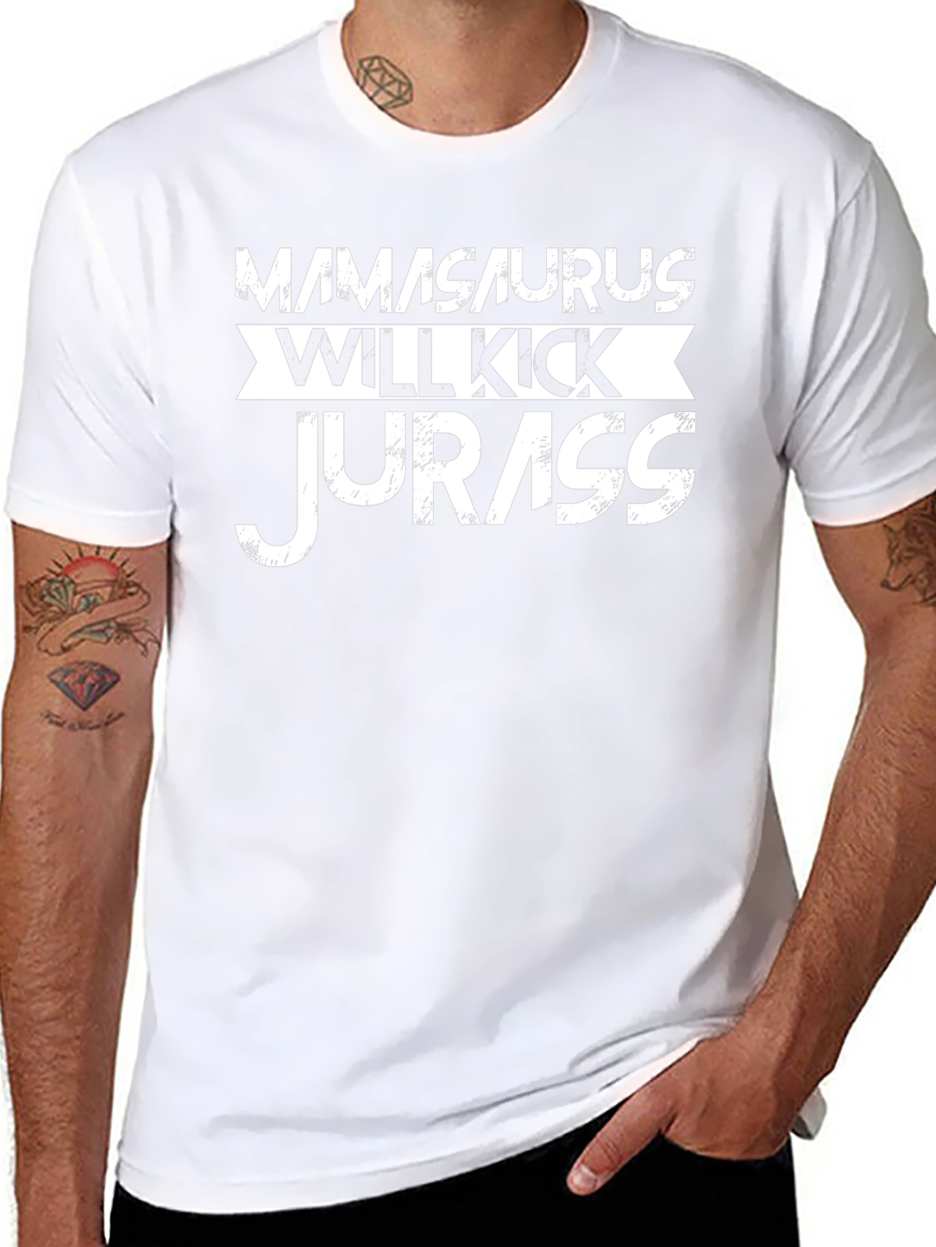 Mamasaurus Will Kick Jurass T-Shirt - Novelty Graphic Tee