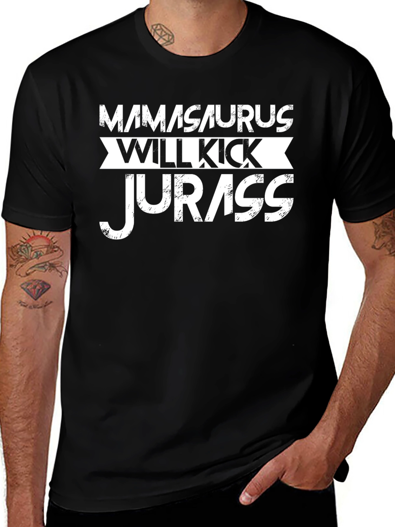 Mamasaurus Will Kick Jurass T-Shirt - Novelty Graphic Tee