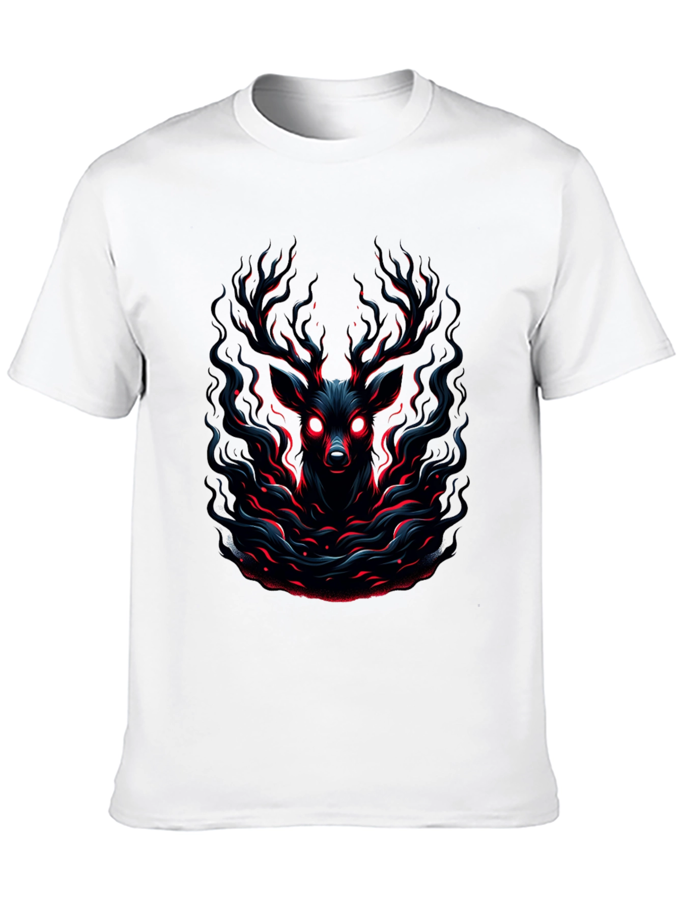 Eerie Deer Graphic Black T-Shirt
