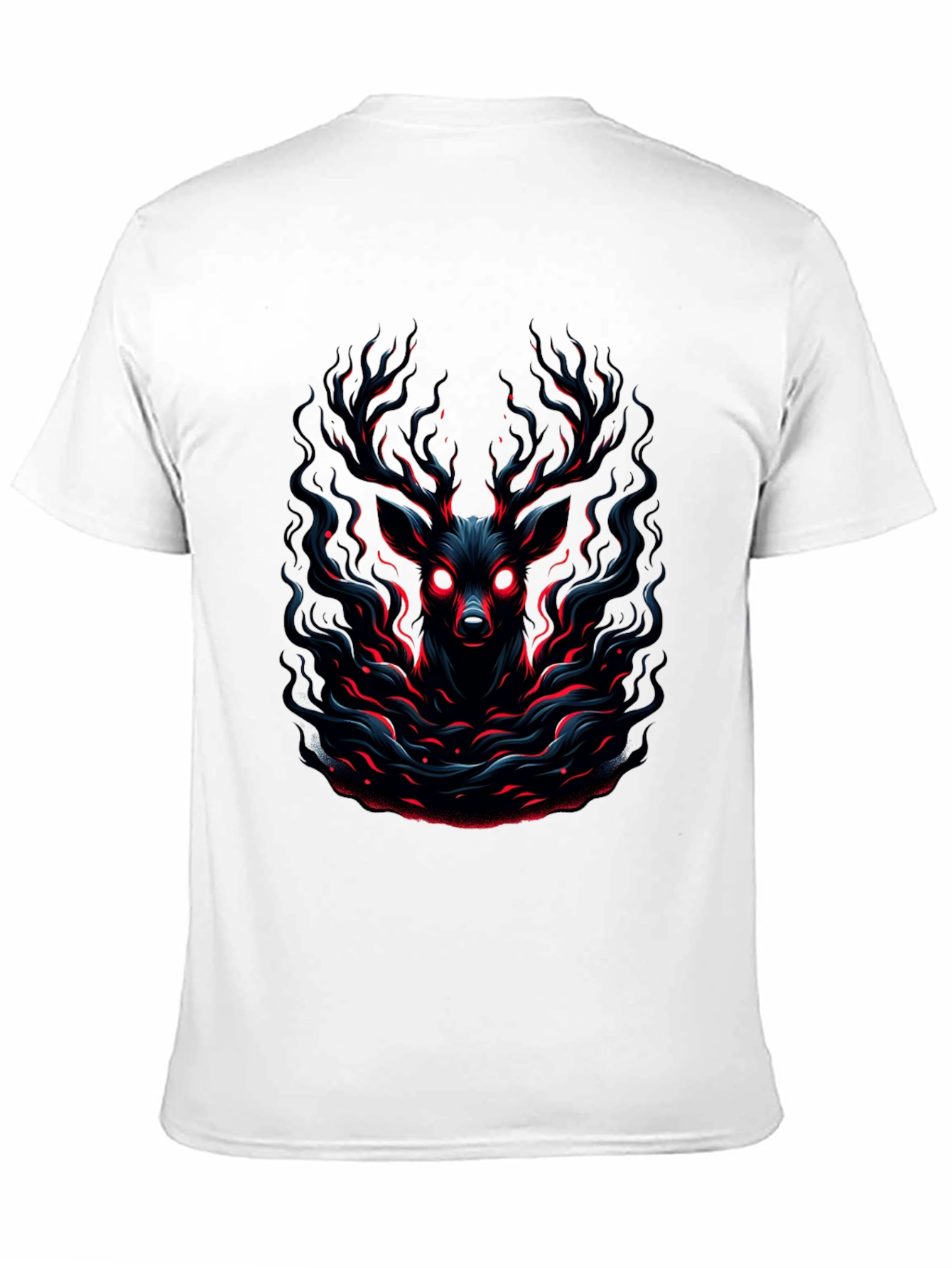 Eerie Deer Graphic Black T-Shirt