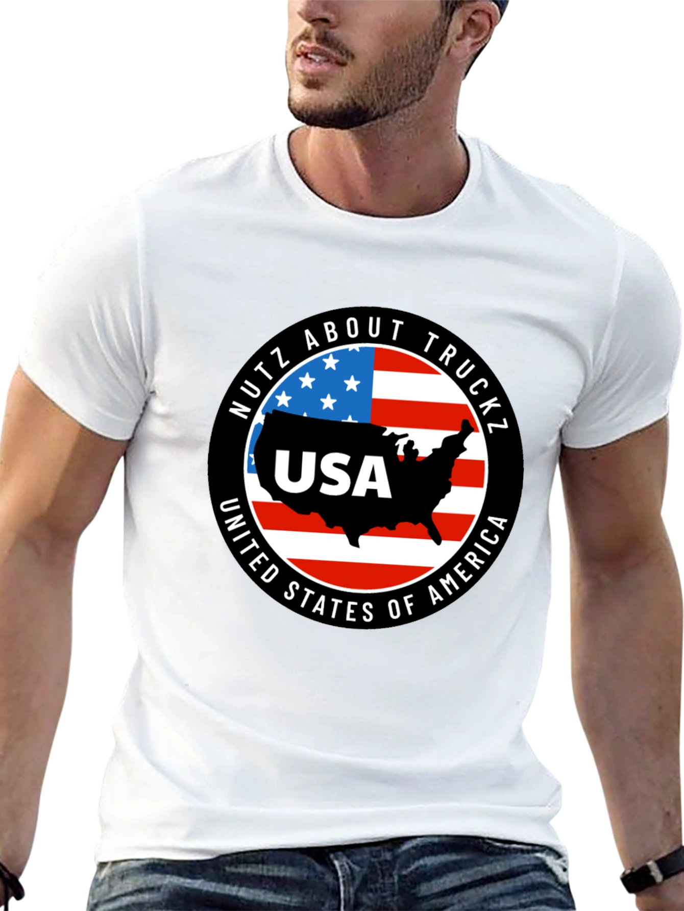 USA Truck T-Shirt: Nutz About Truckz - Patriotic Pride!