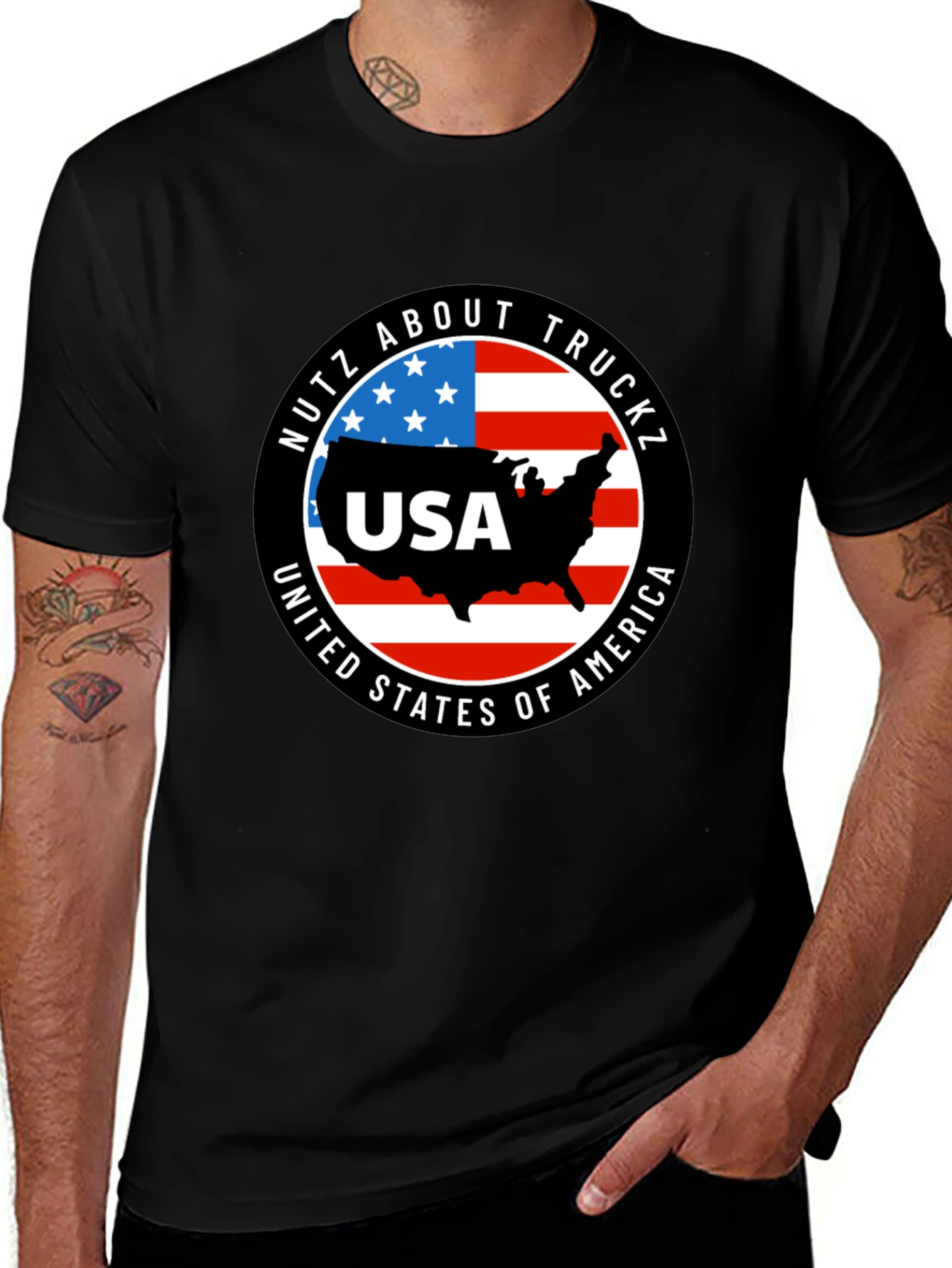 USA Truck T-Shirt: Nutz About Truckz - Patriotic Pride!