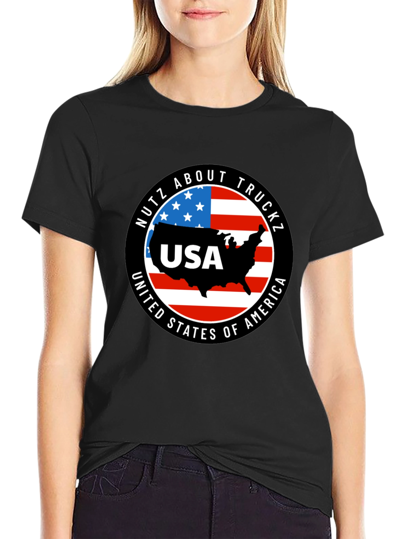 USA Truck T-Shirt: Nutz About Truckz - Patriotic Pride!