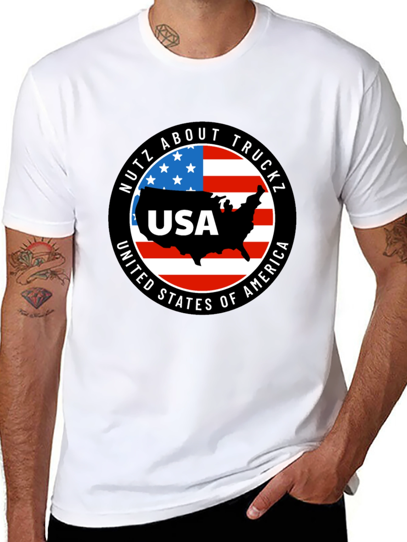 USA Truck T-Shirt: Nutz About Truckz - Patriotic Pride!