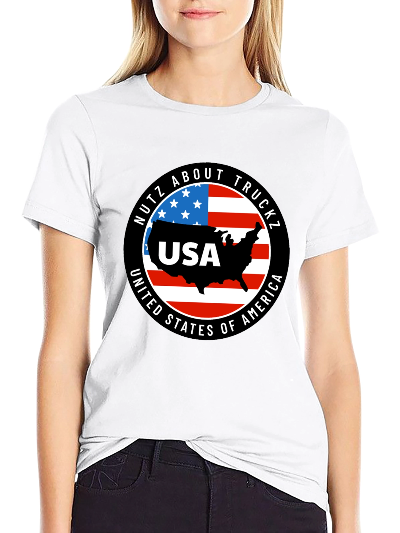 USA Truck T-Shirt: Nutz About Truckz - Patriotic Pride!