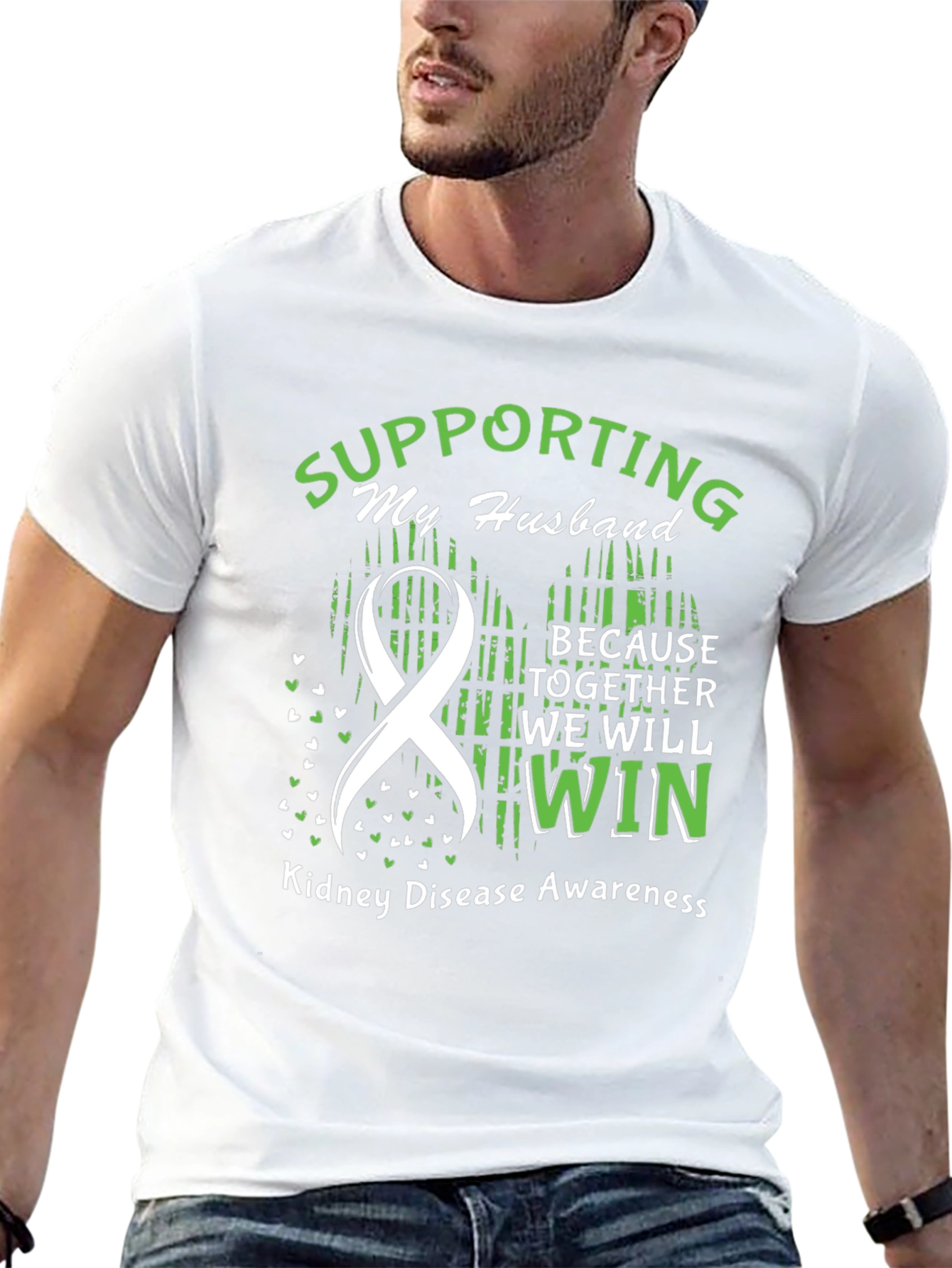 Husband Kidney Disease Awareness Support T-Shirt
