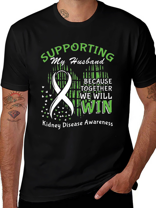 Husband Kidney Disease Awareness Support T-Shirt