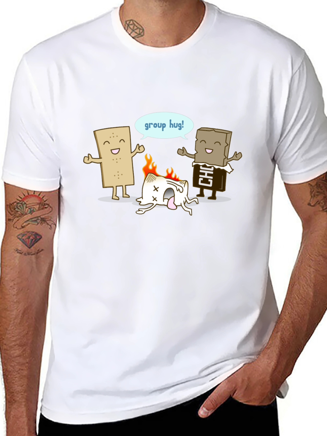 Funny Smores Group Hug Graphic Tee