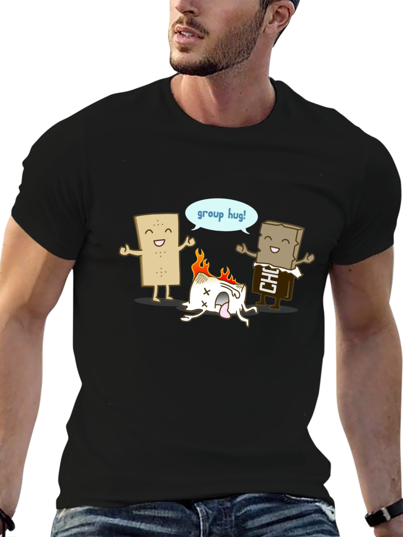 Funny Smores Group Hug Graphic Tee