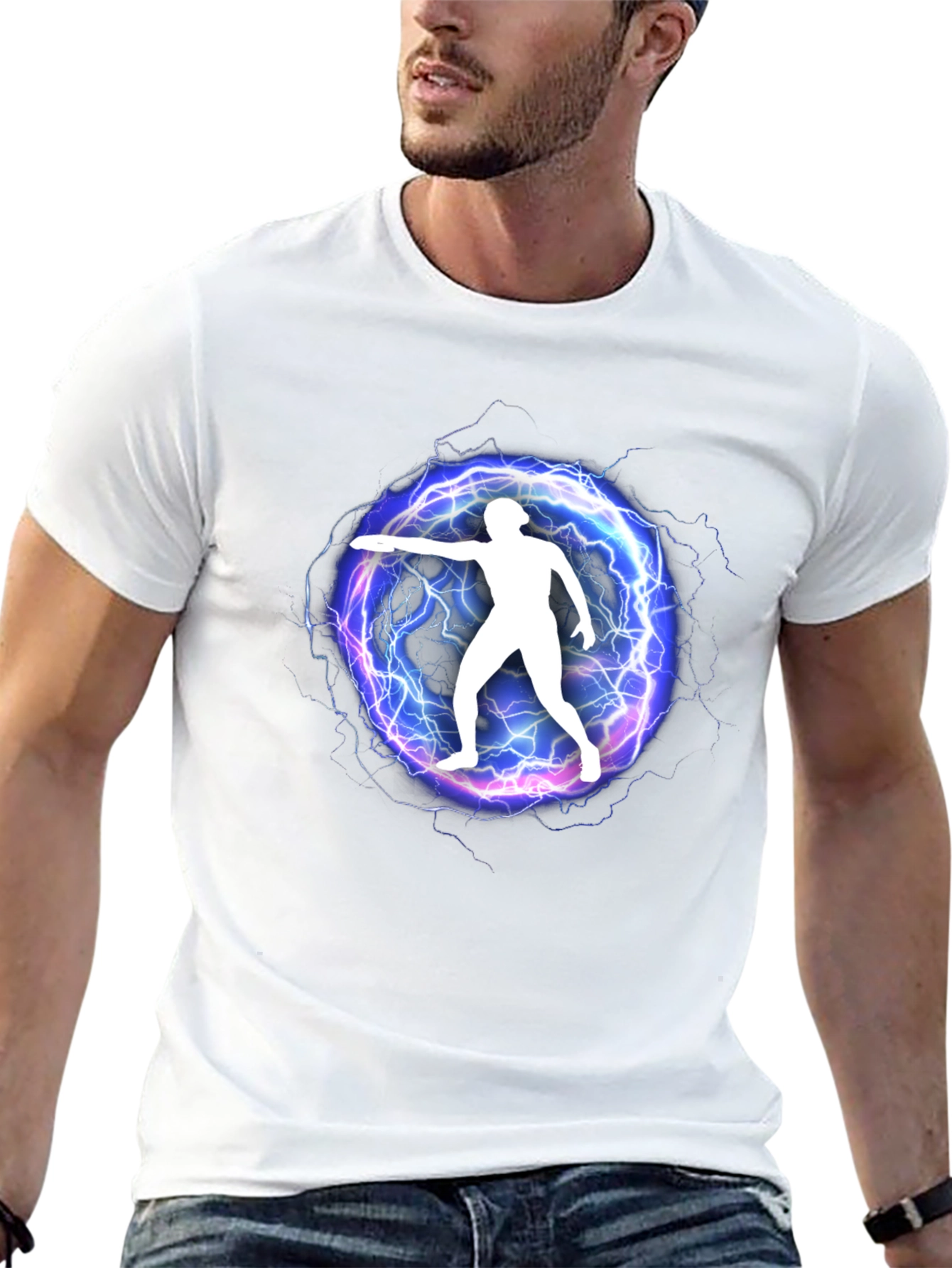 Electric Disc Thrower Graphic Tee - Black