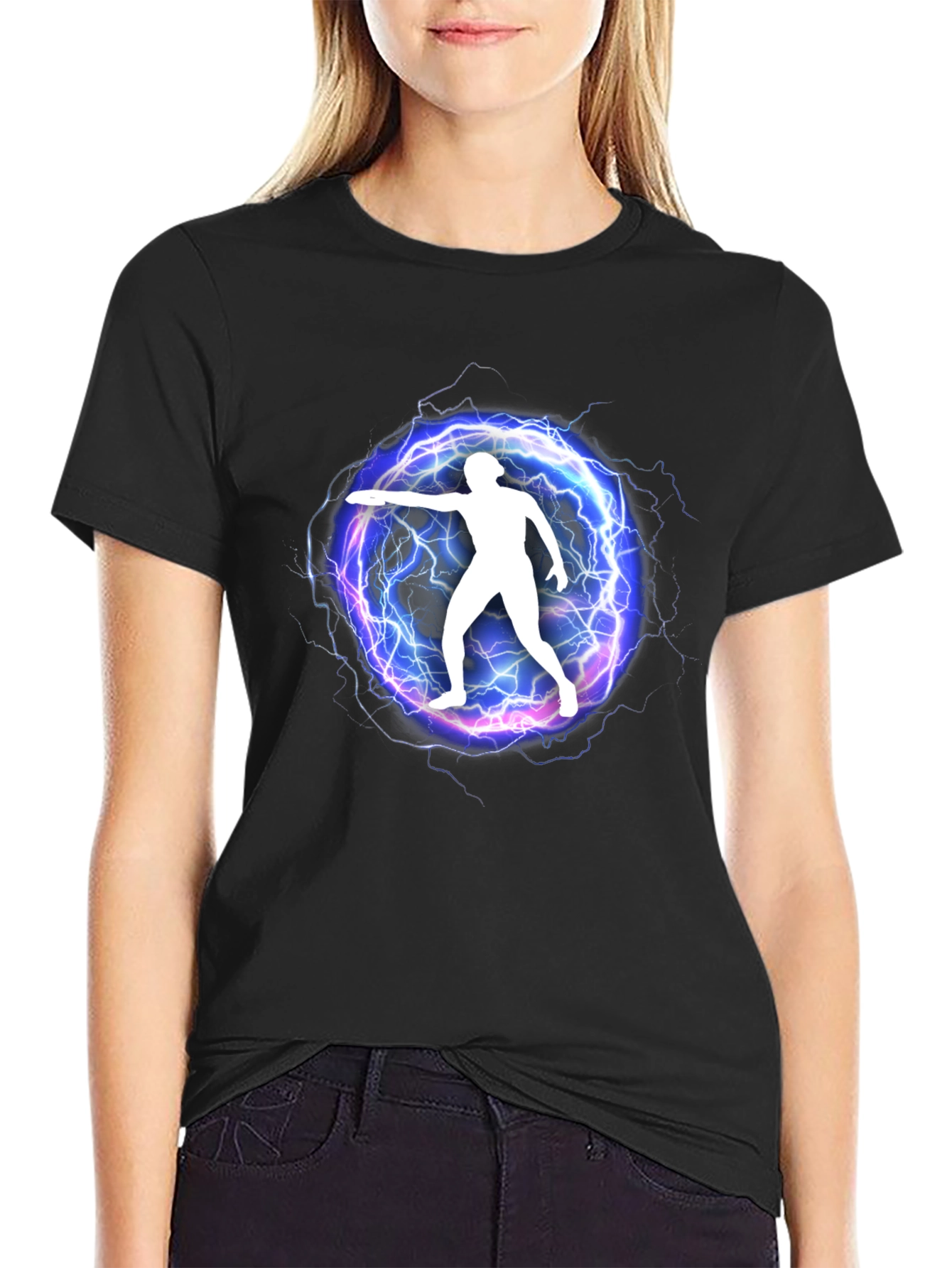 Electric Disc Thrower Graphic Tee - Black