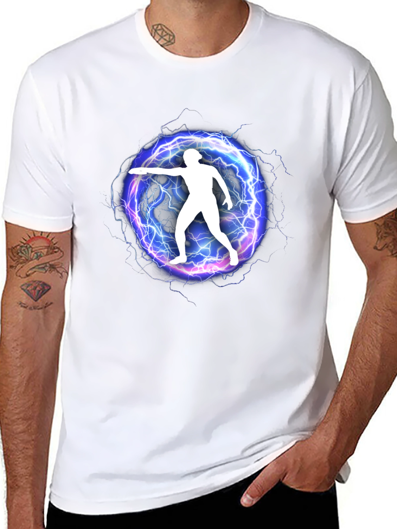 Electric Disc Thrower Graphic Tee - Black